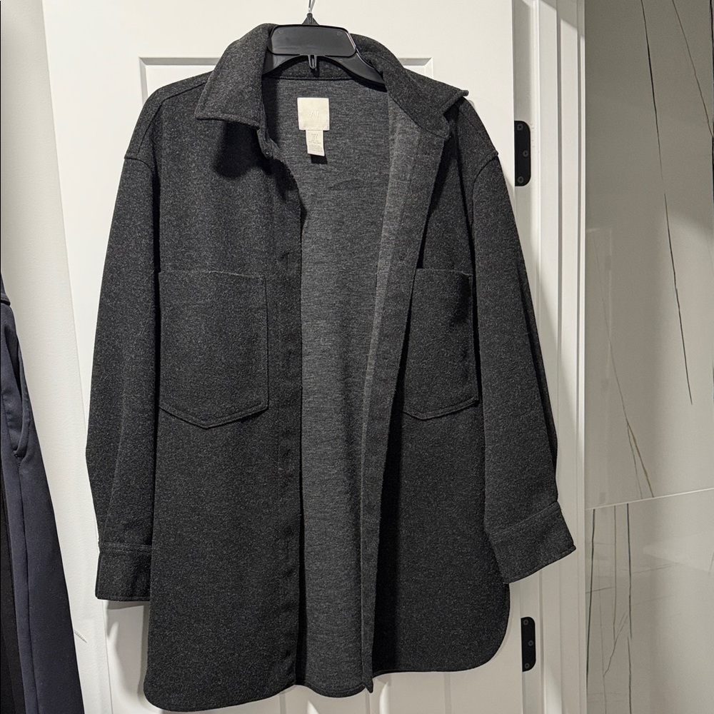 H&M Charcoal Gray Shirt Jacket
